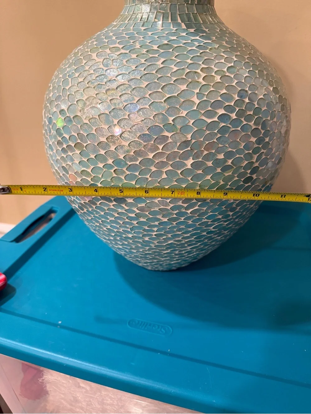 Pier 1 New Sea Glass Mosaic Decorative Vase